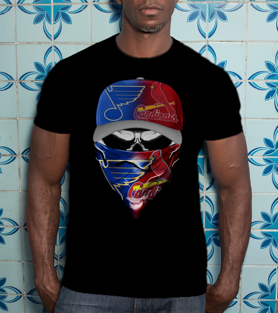 Blues Cardinals Skull T-Shirt