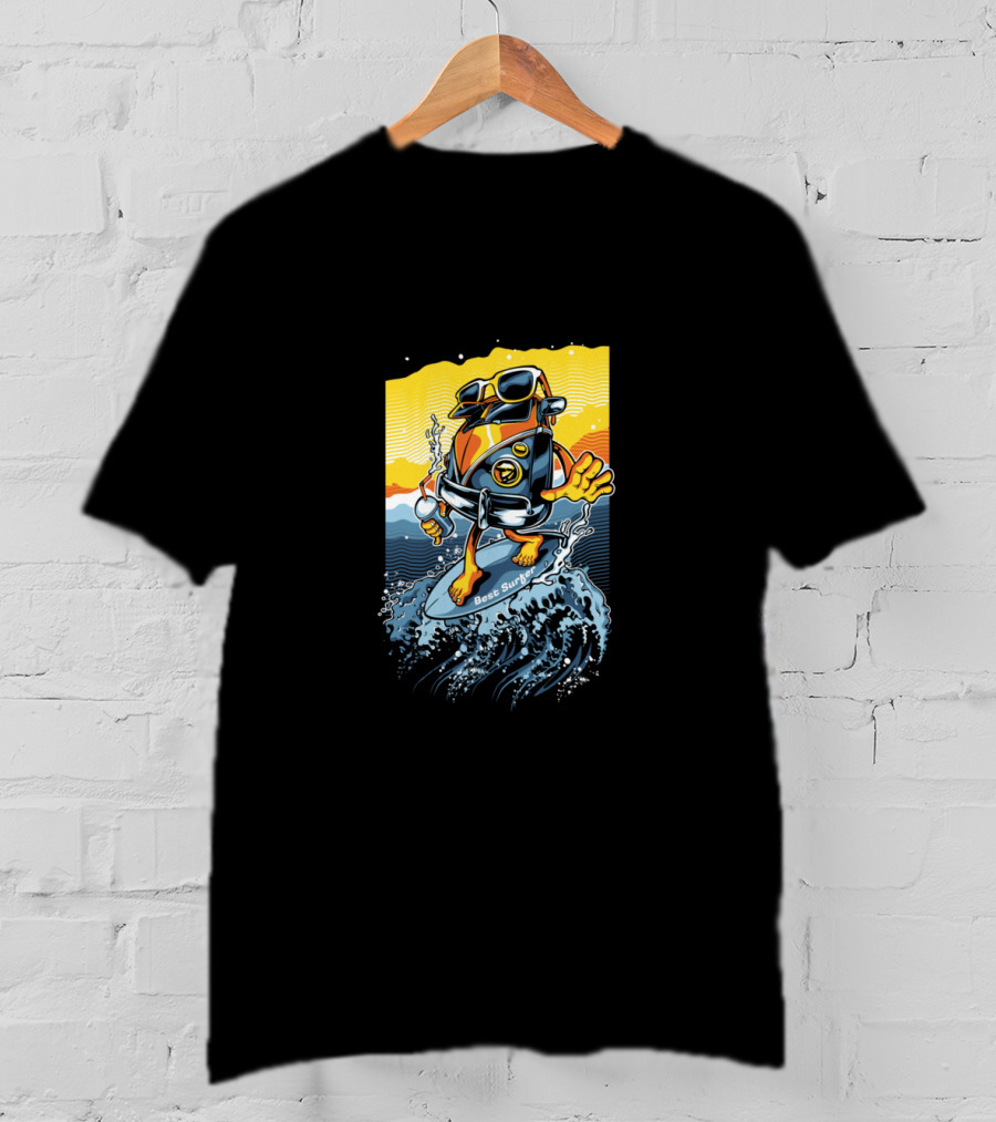 Bus Surfing Cool Wave Adventure T-Shirt