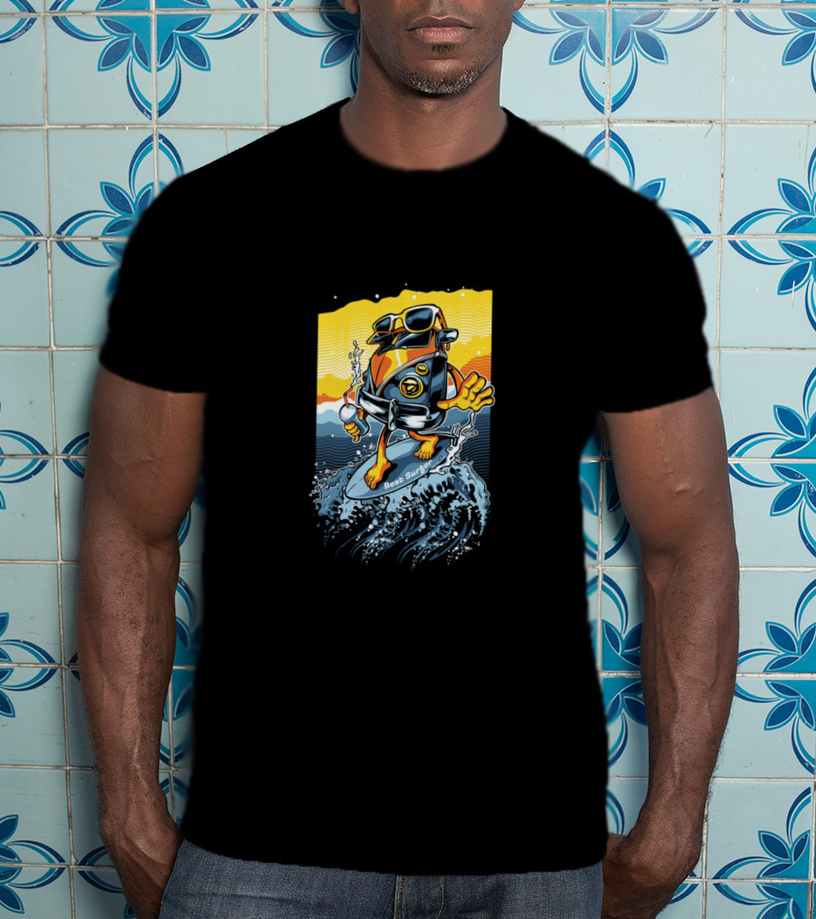 Bus Surfing Cool Wave Adventure T-Shirt