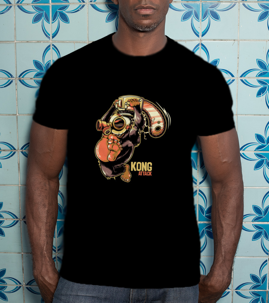 Kong Attack Gas Mask Chainsaw Rampage T-Shirt