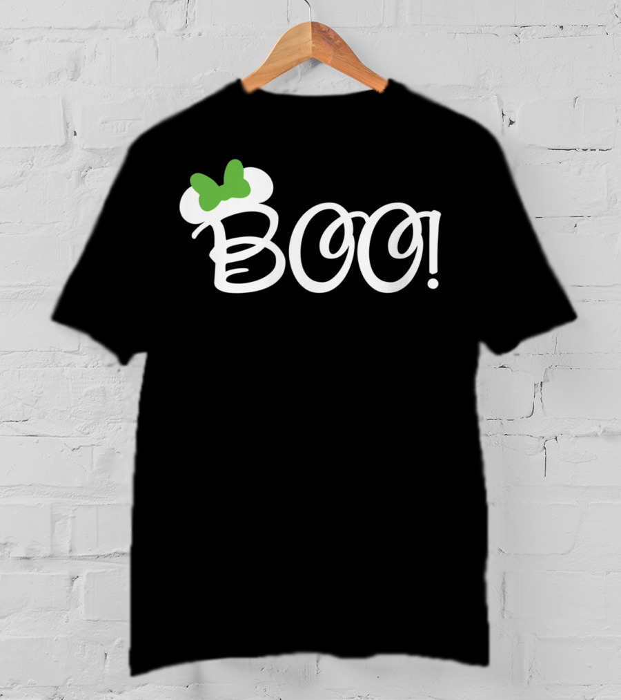 Boo Green Bow Halloween Cartoon Relaxed Fit T-Shirt