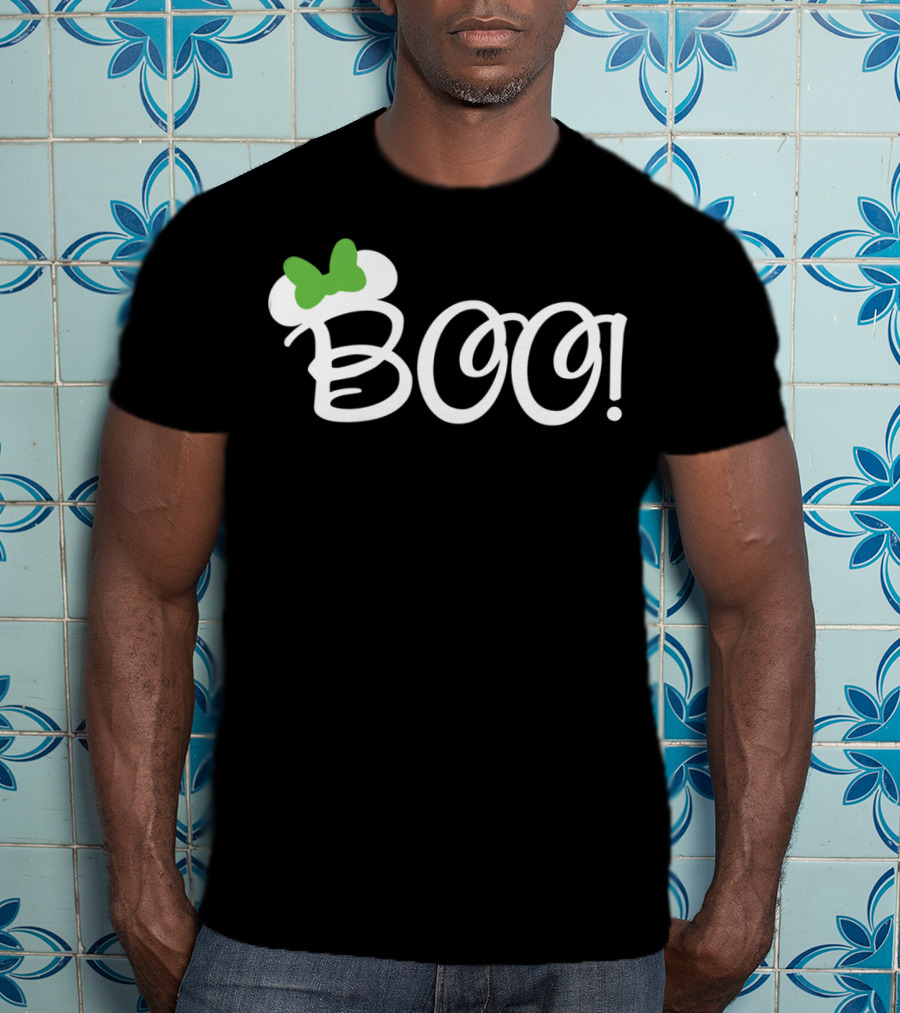 Boo Green Bow Halloween Cartoon Relaxed Fit T-Shirt
