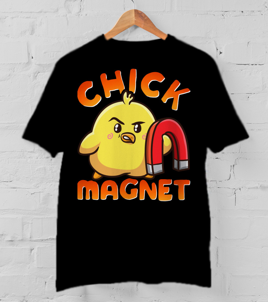 Chick Magnet Funny Halloween Costume Magnetic Little Chick With Magnet T-Shirt