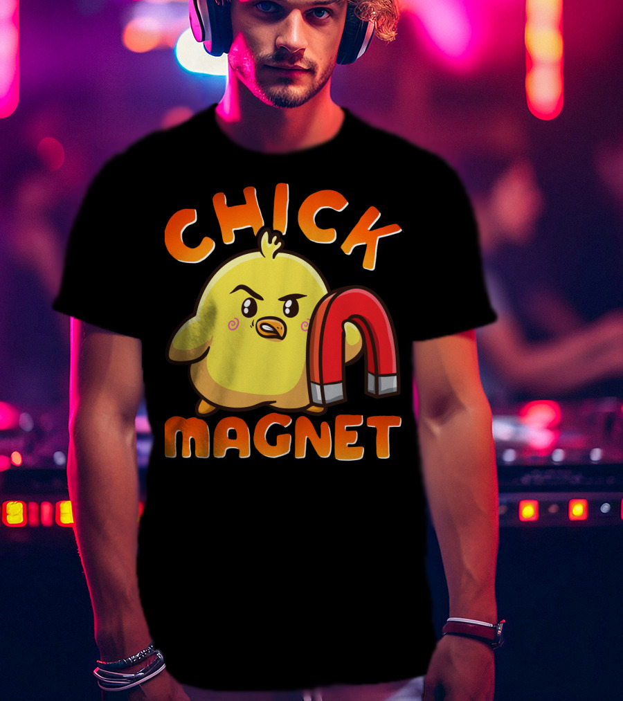 Chick Magnet Funny Halloween Costume Magnetic Little Chick With Magnet T-Shirt