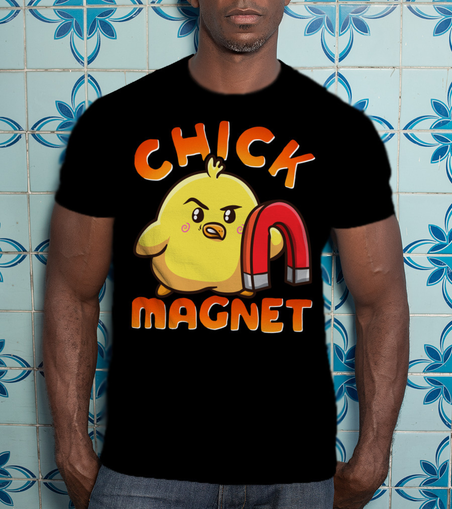 Chick Magnet Funny Halloween Costume Magnetic Little Chick With Magnet T-Shirt
