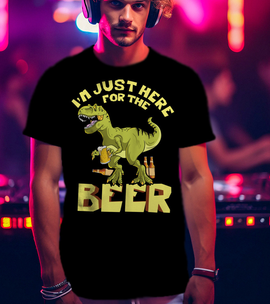 I'm Just Here For The Beer Rex Dinosaur Oktoberfest T-Shirt