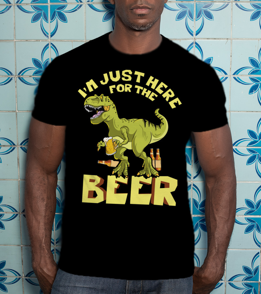 I'm Just Here For The Beer Rex Dinosaur Oktoberfest T-Shirt