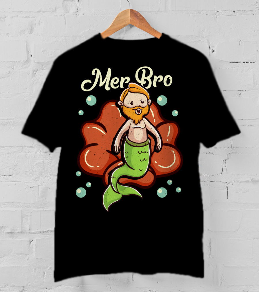 Merbro Merman Brother Of Mermaid Swimming Dad Security T-Shirt
