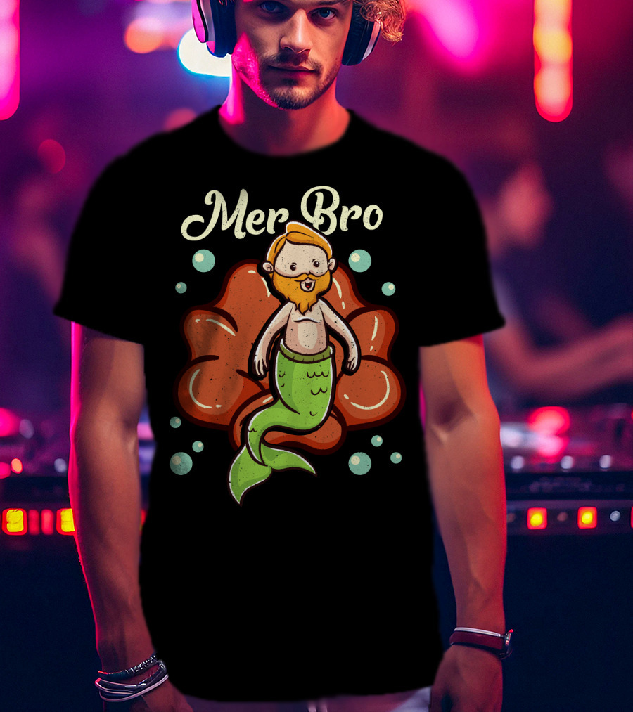 Merbro Merman Brother Of Mermaid Swimming Dad Security T-Shirt
