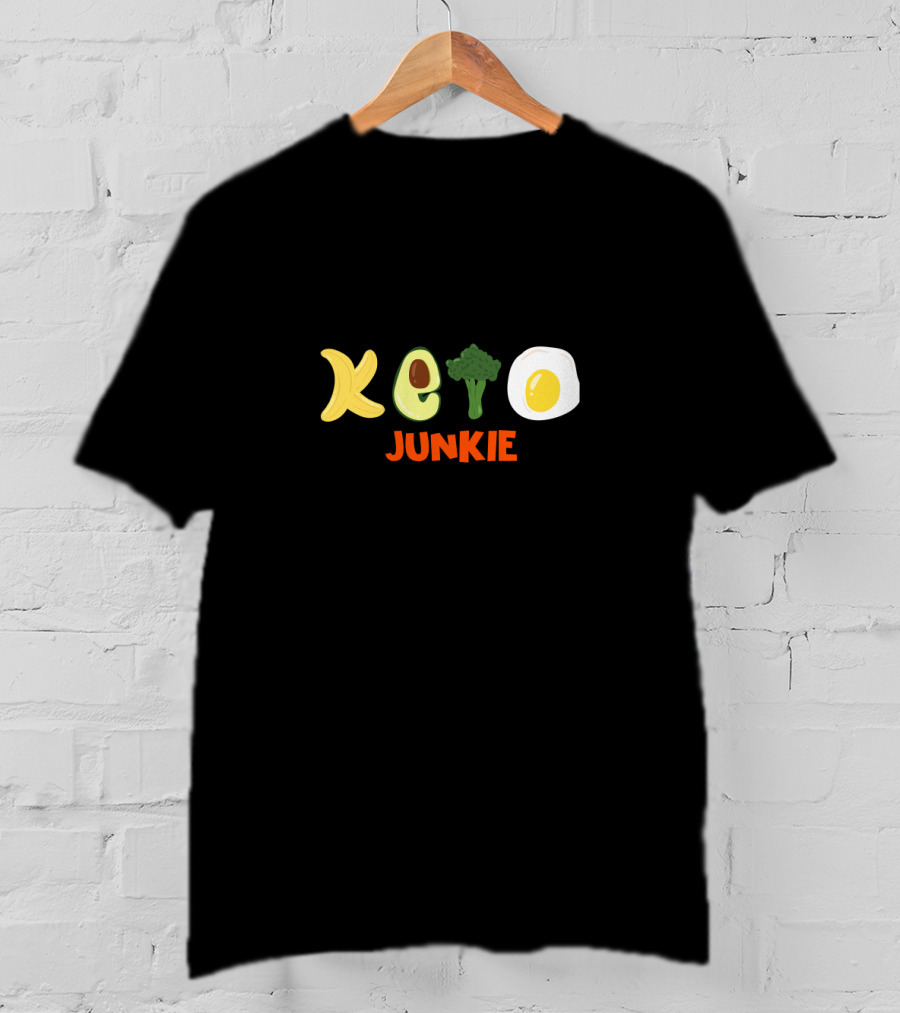 Keto Diet Junkie Avocado Broccoli Egg Ketogenic Food T-Shirt