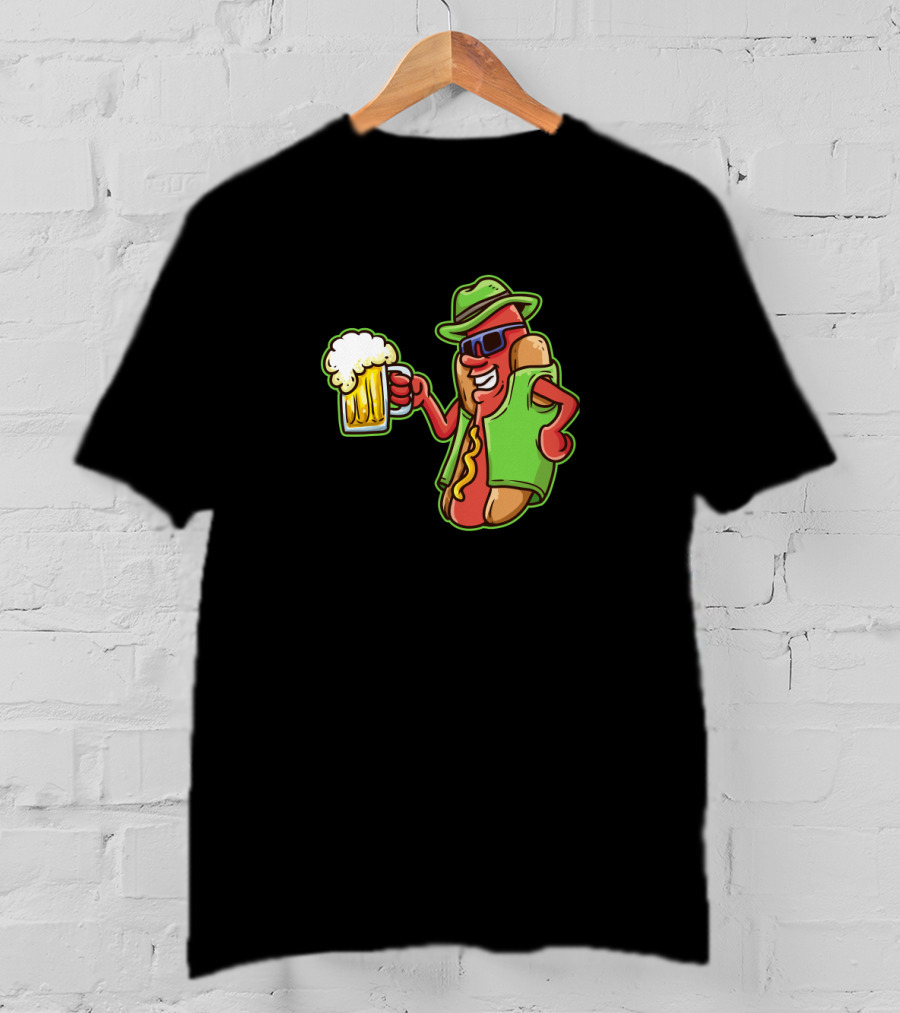 Oktoberfest Beer Hotdog Bratwurst German T-Shirt