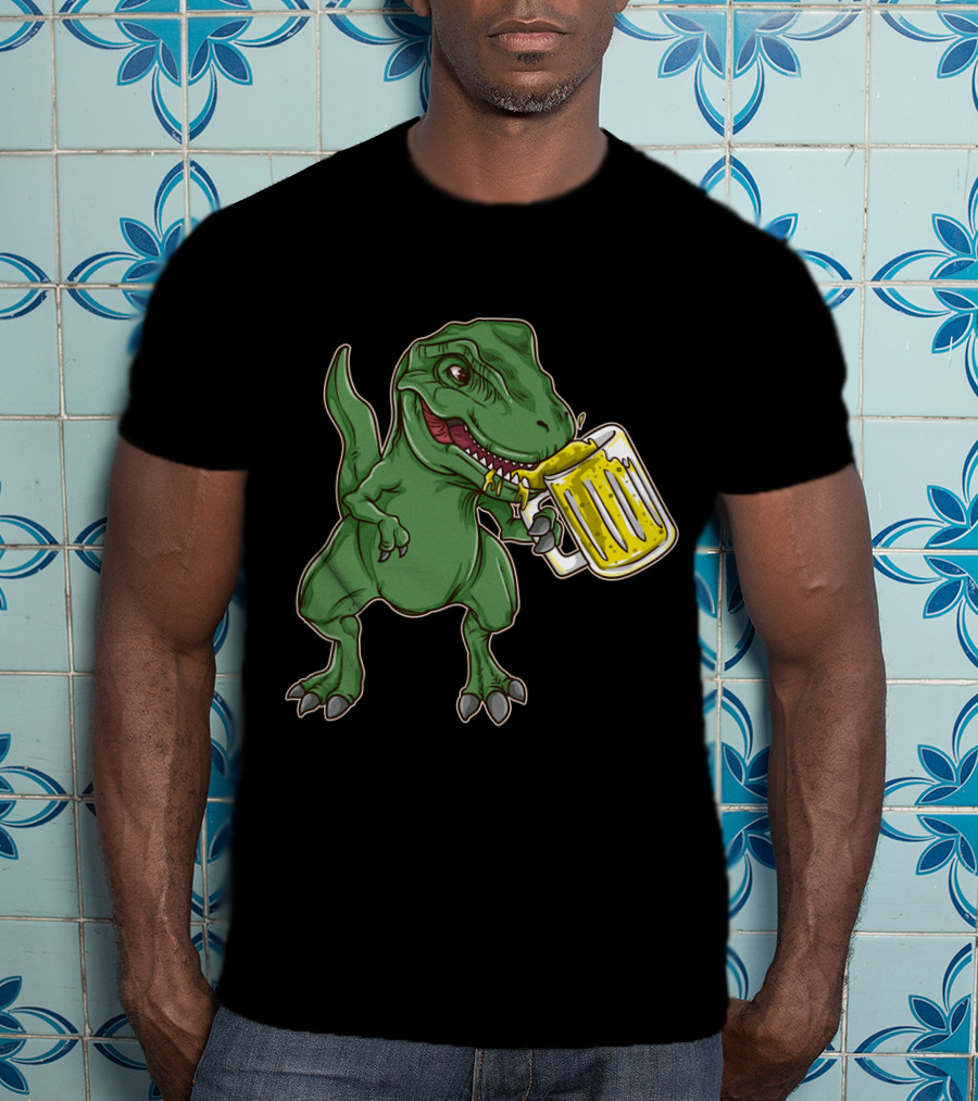 Dinosaur Prost Oktoberfest Drinking Team Let's Get Wrecked T-Shirt