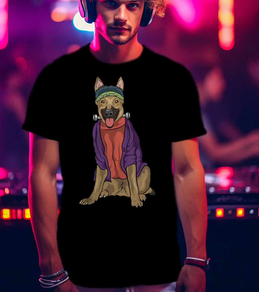 German Shepherd Frankenstein Monster Dog Halloween Humor T-Shirt