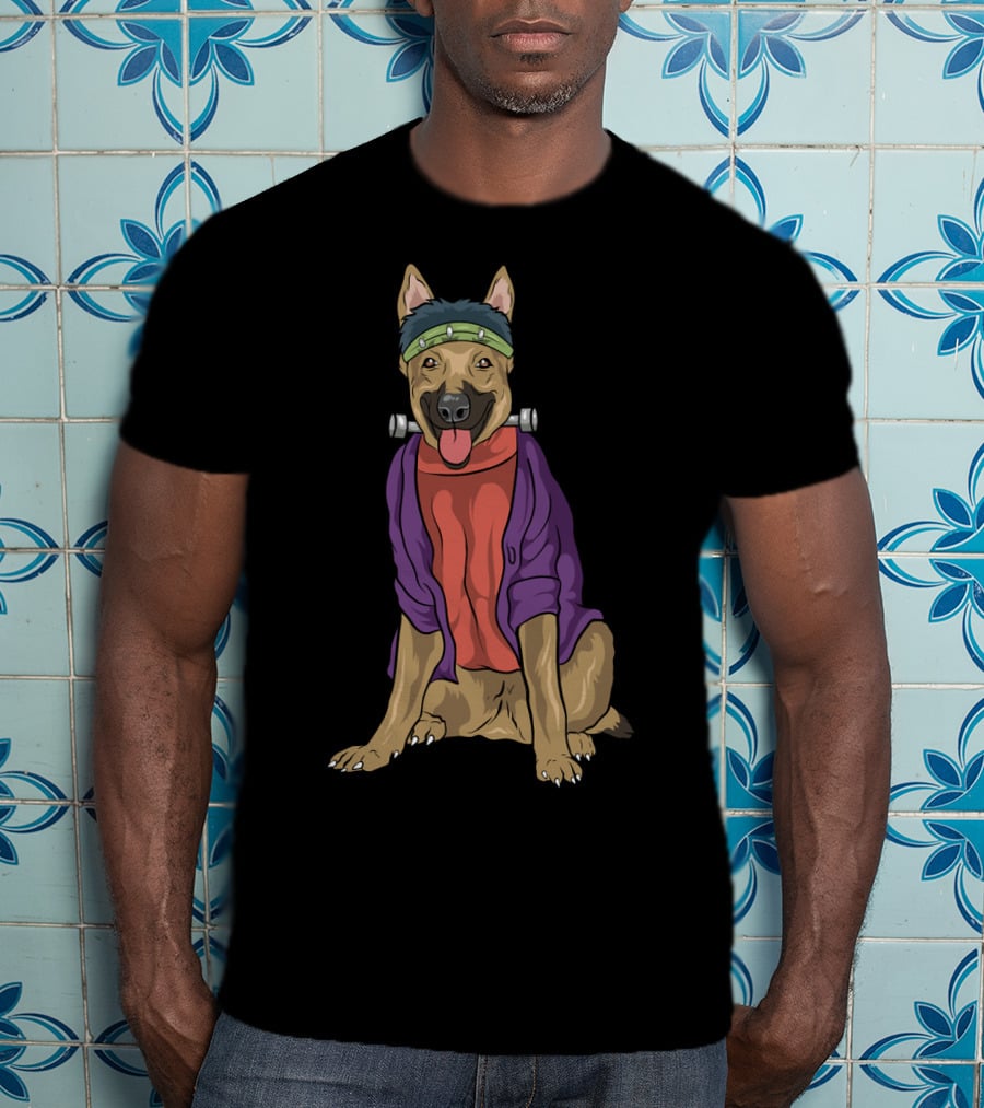 German Shepherd Frankenstein Monster Dog Halloween Humor T-Shirt
