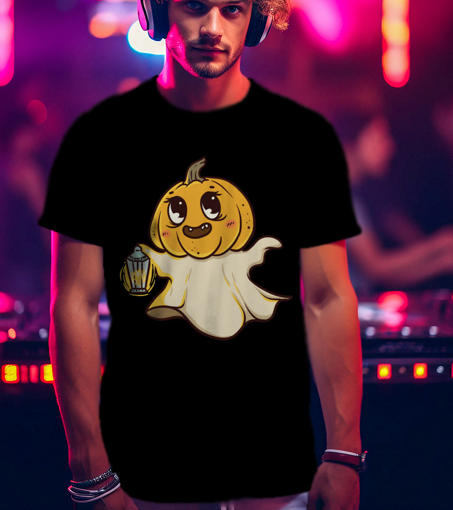 Ghost Pumpkin Kawaii Lantern-Faced Jack O' Lantern T-Shirt