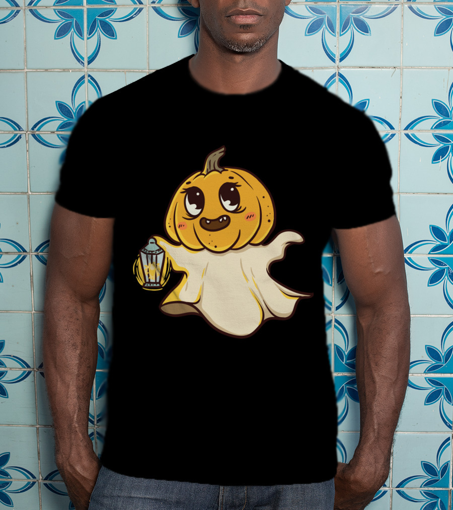Ghost Pumpkin Kawaii Lantern-Faced Jack O' Lantern T-Shirt