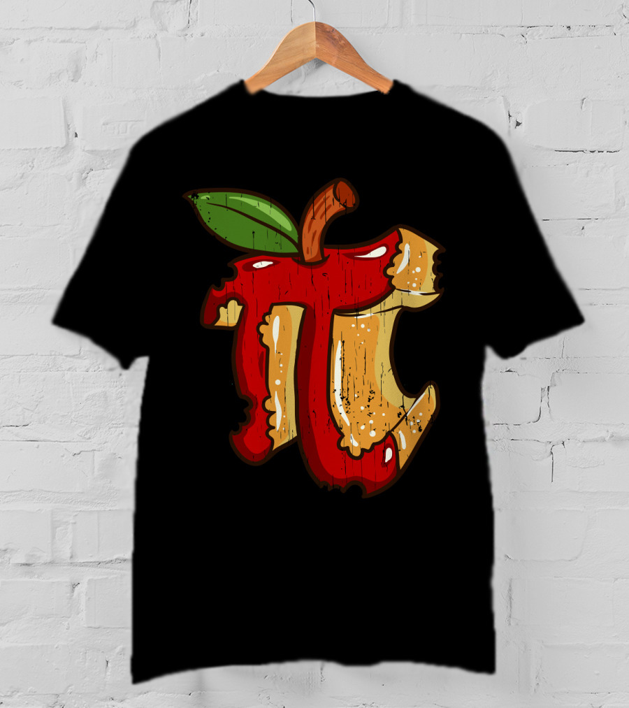 Math Teacher Apple Pi Day 3.14 Funny Math Pun Back To School Apple Core Pi T-Shirt