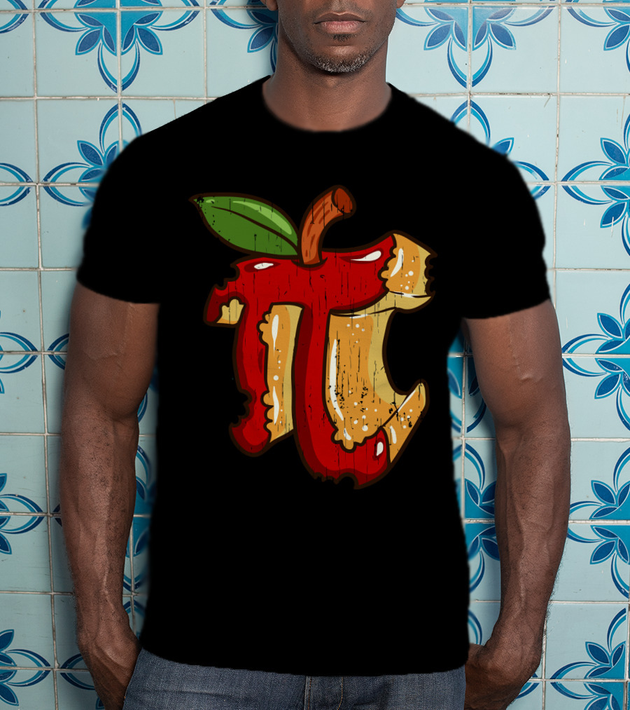 Math Teacher Apple Pi Day 3.14 Funny Math Pun Back To School Apple Core Pi T-Shirt