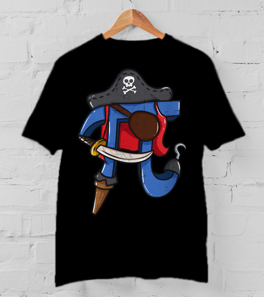 Pi Pirate Math Teacher Humorous Pi Mathematics Lovers T-Shirt