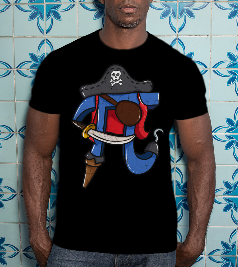 Pi Pirate Math Teacher Humorous Pi Mathematics Lovers T-Shirt