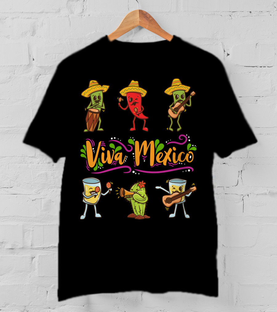 Viva Mexico Cinco De Mayo Sombrero Fiesta T-Shirt