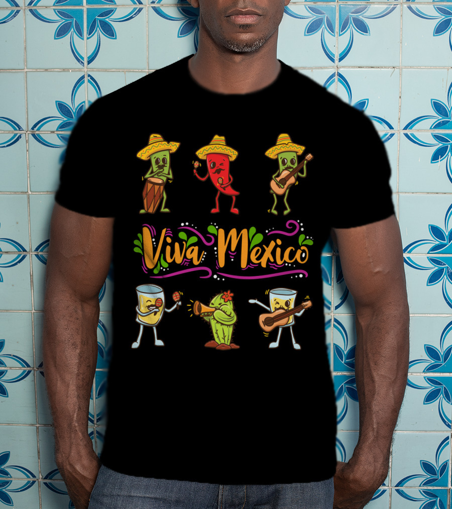 Viva Mexico Cinco De Mayo Sombrero Fiesta T-Shirt