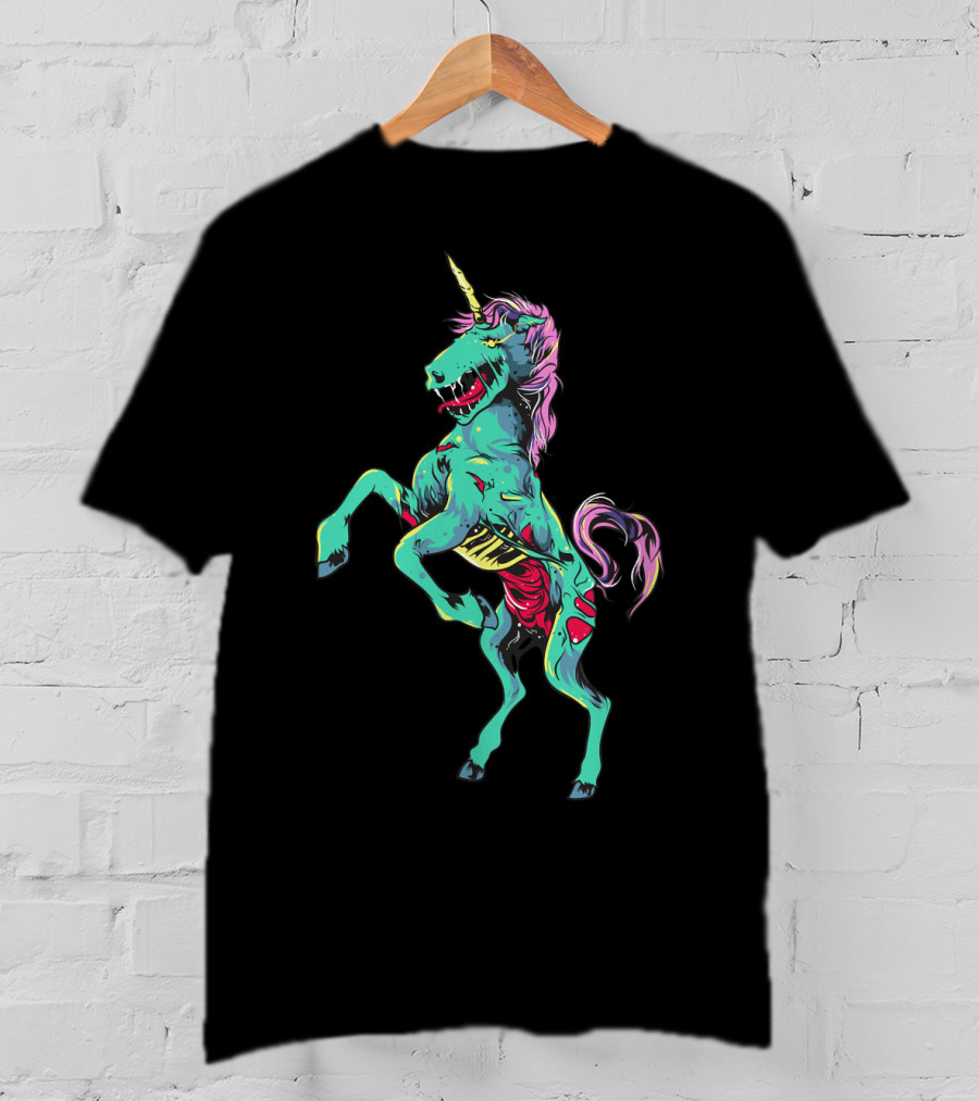 Zombiecorn Scary Zombie Unicorn Halloween Monster T-Shirt