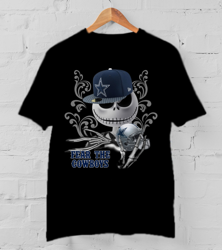 Jack Skellington Fear The Cowboys Dallas Football Crossover T-Shirt