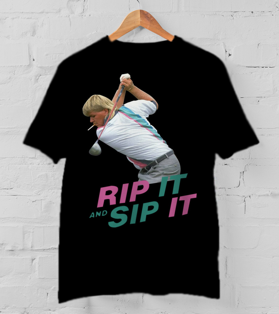 John Daly Rip It And Sip It Golf Swing Iconic T-Shirt