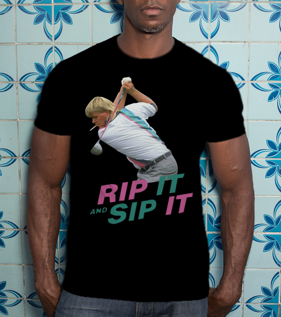 John Daly Rip It And Sip It Golf Swing Iconic T-Shirt