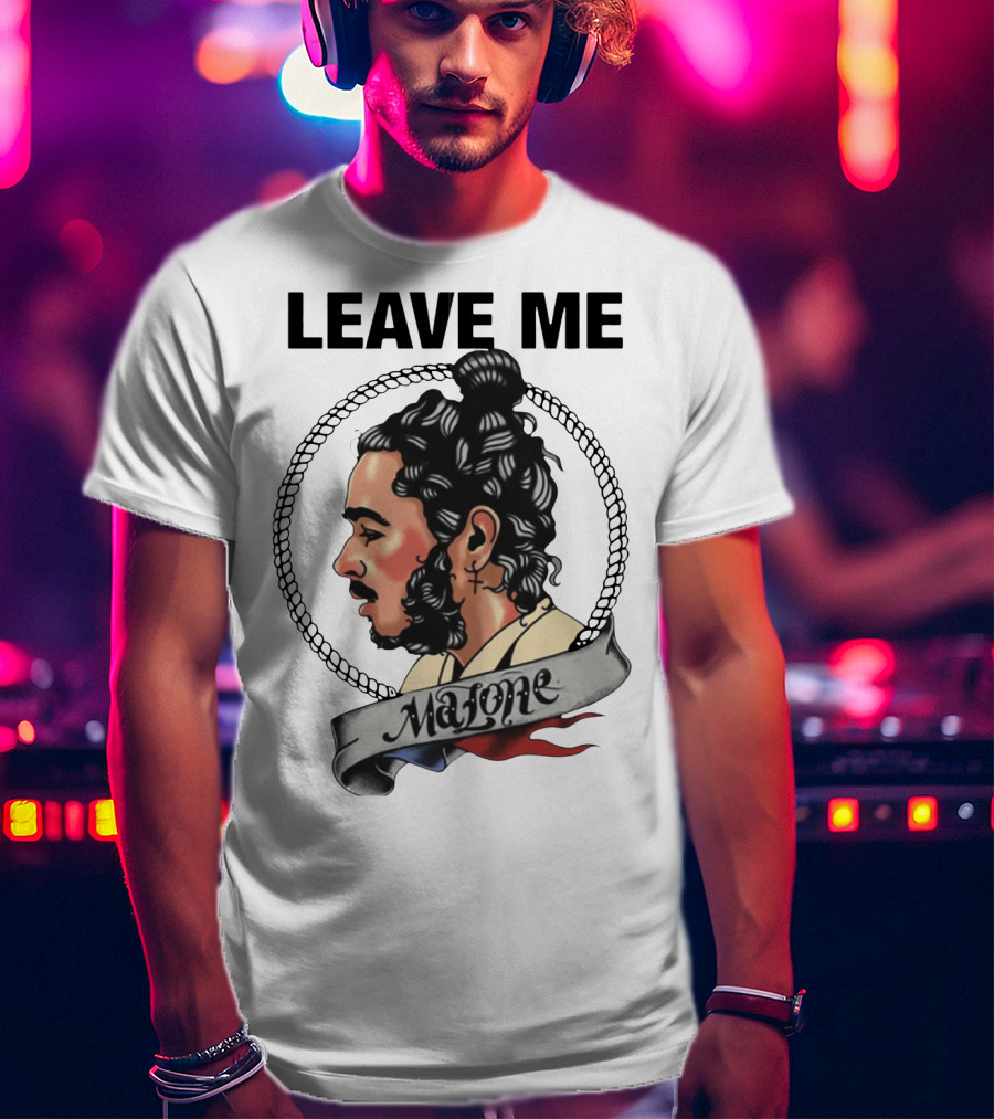 Leave Me Malone Portrait With Bun And Cross Earring T-Shirt