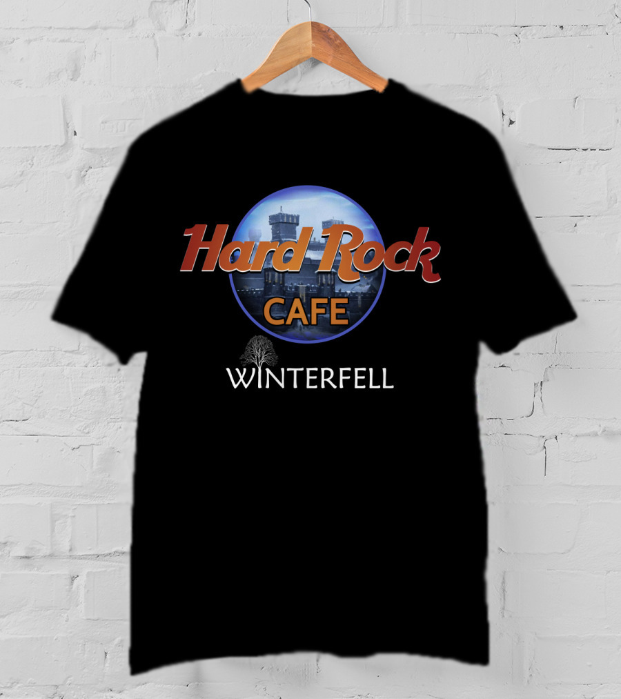 Hard Rock Cafe Winterfell Iconic Parody With Castle T-Shirt