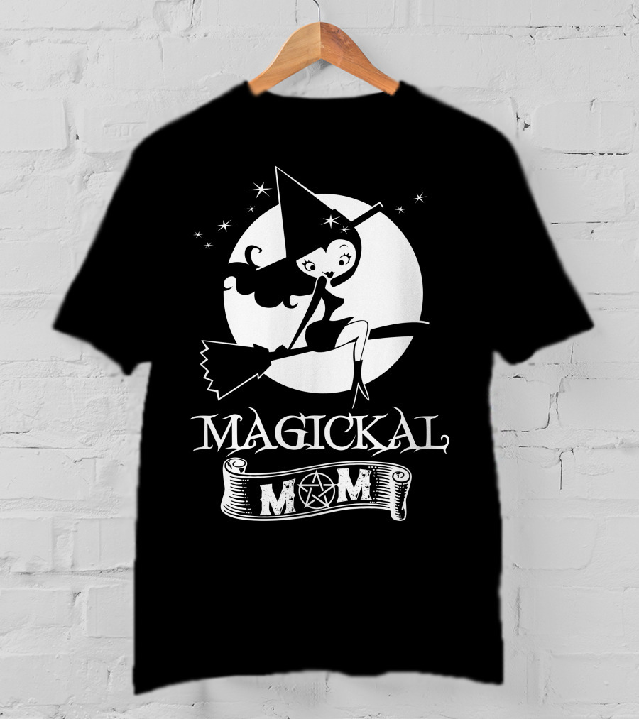 Magickal Mom Pagan Wiccan Witch Broomstick T-Shirt