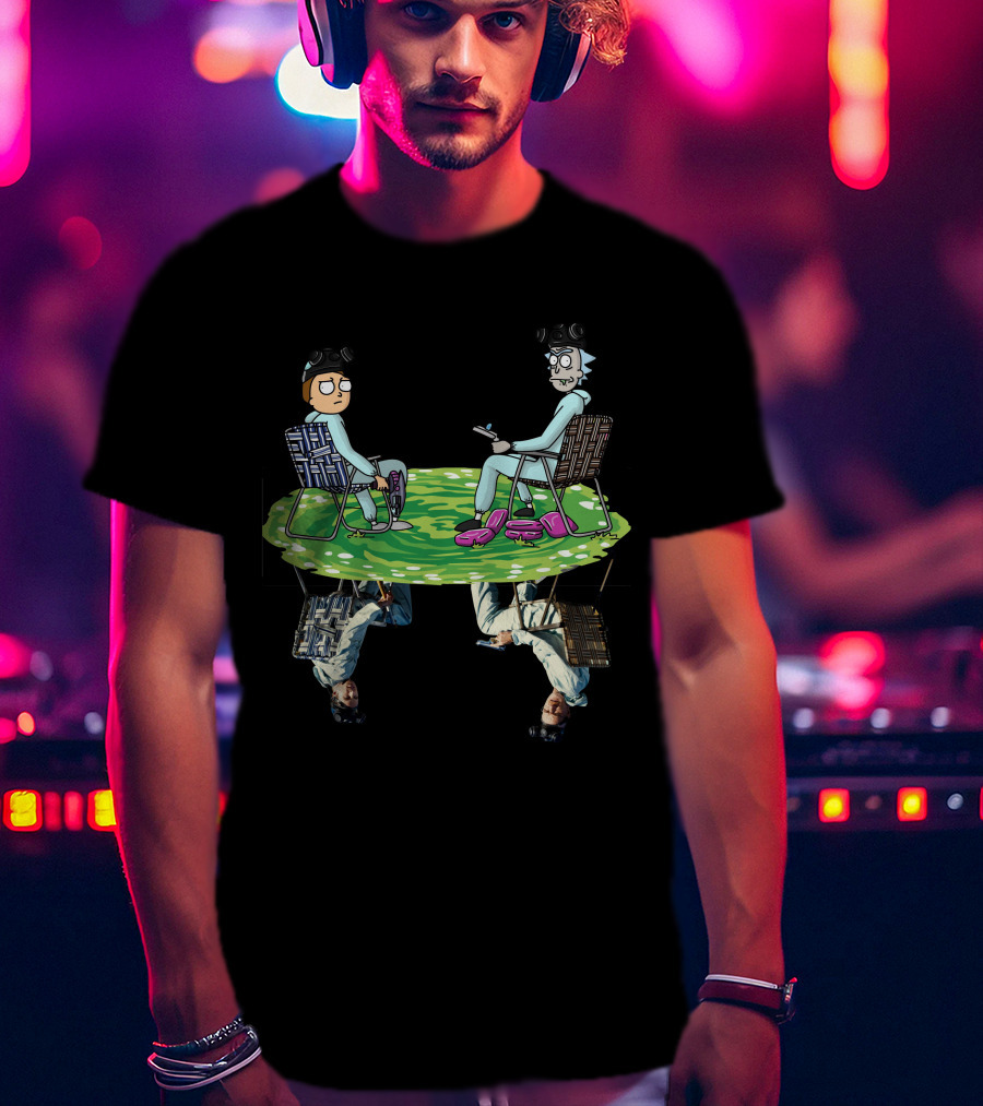 Rick And Morty Breaking Bad Crossover Portal Reflection T-Shirt