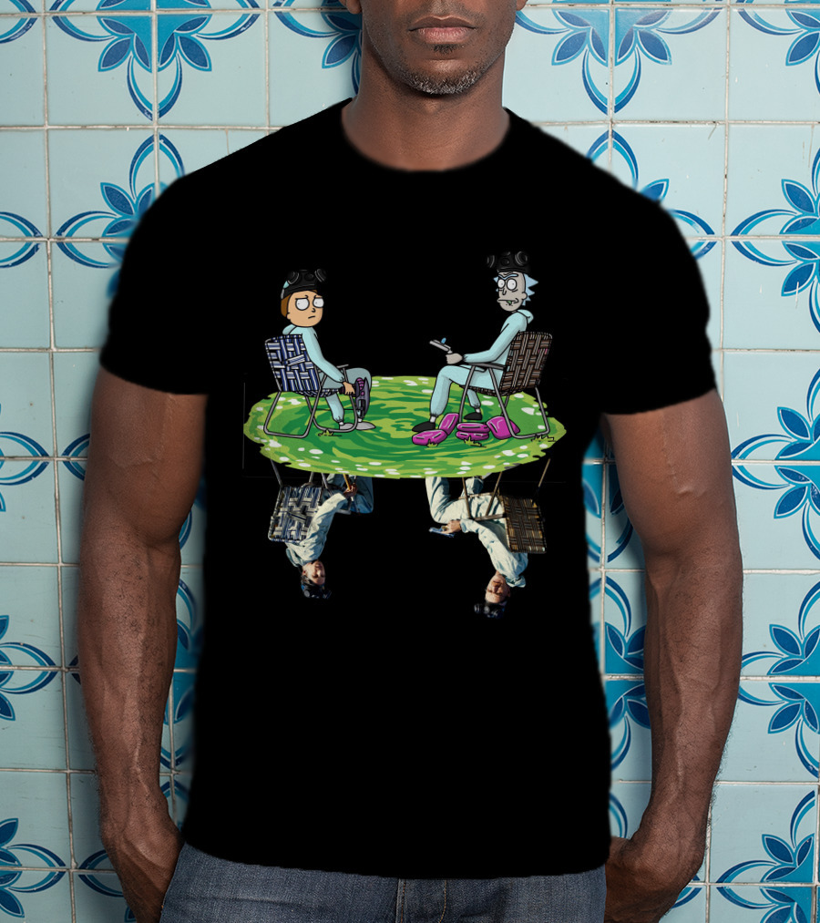 Rick And Morty Breaking Bad Crossover Portal Reflection T-Shirt