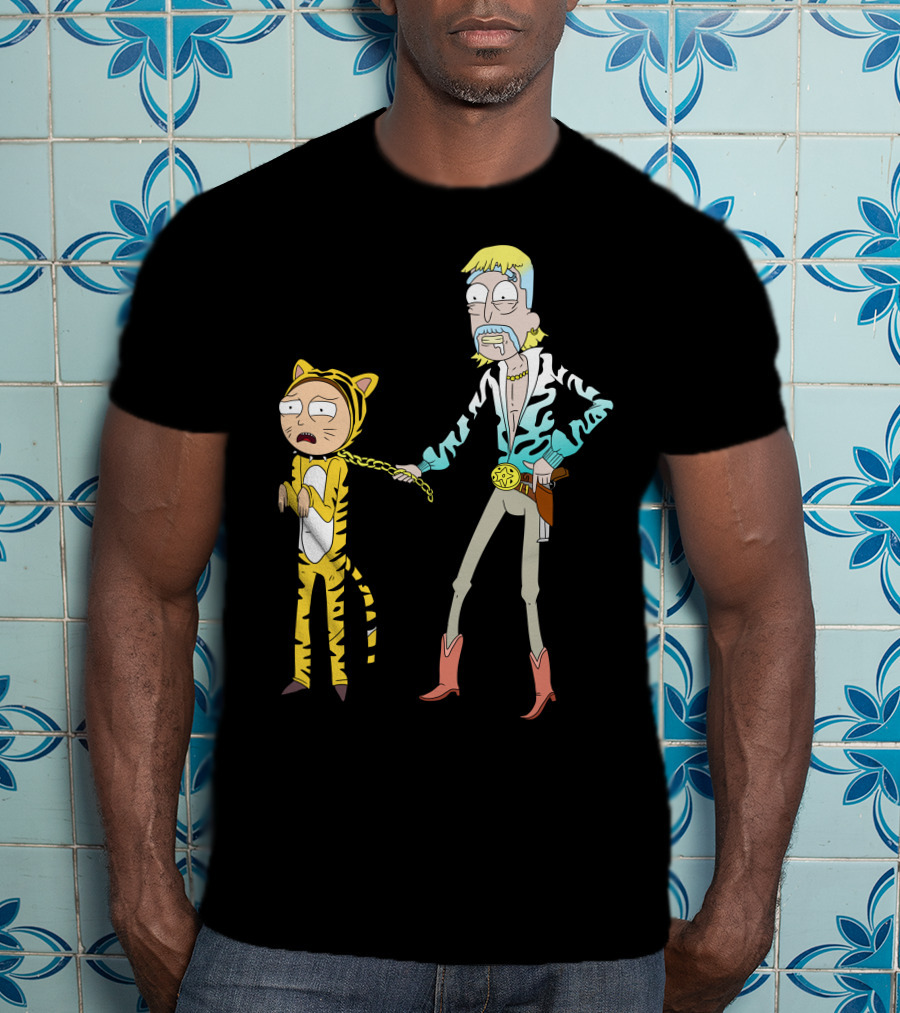 Rick And Morty Joe Exotic Tiger King Parody Character Mashup T-Shirt