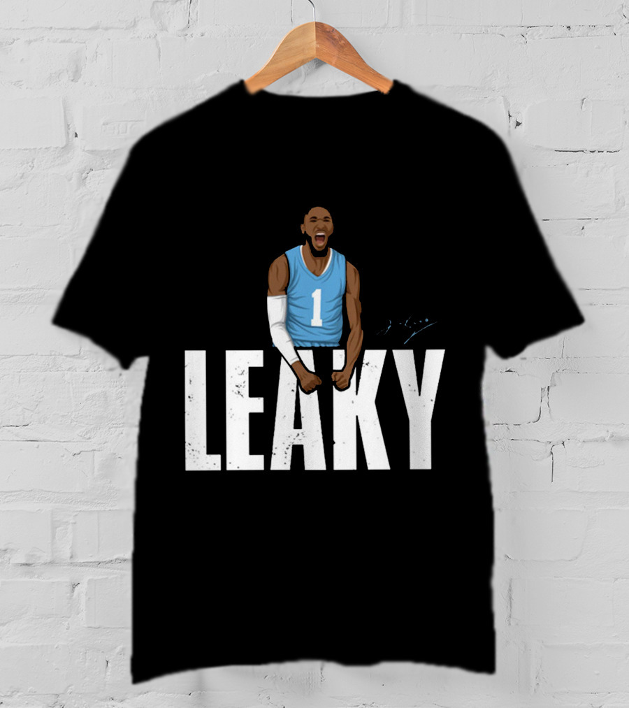 Leaky Black Number 1 Jersey Graphic Blue Basketball T-Shirt