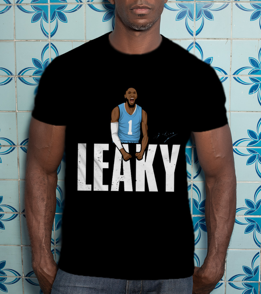 Leaky Black Number 1 Jersey Graphic Blue Basketball T-Shirt