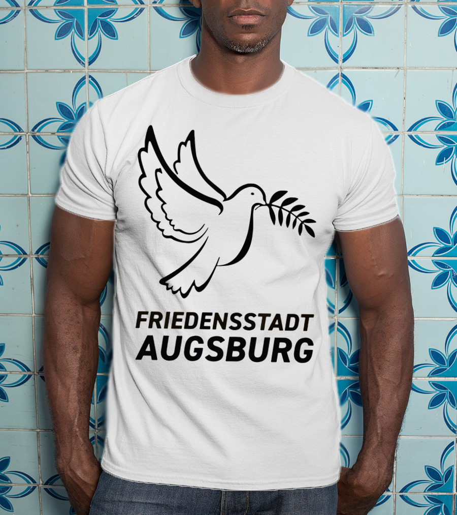 Stefan Reuter Friedensstadt Augsburg Peace Dove With Olive Branch T-Shirt