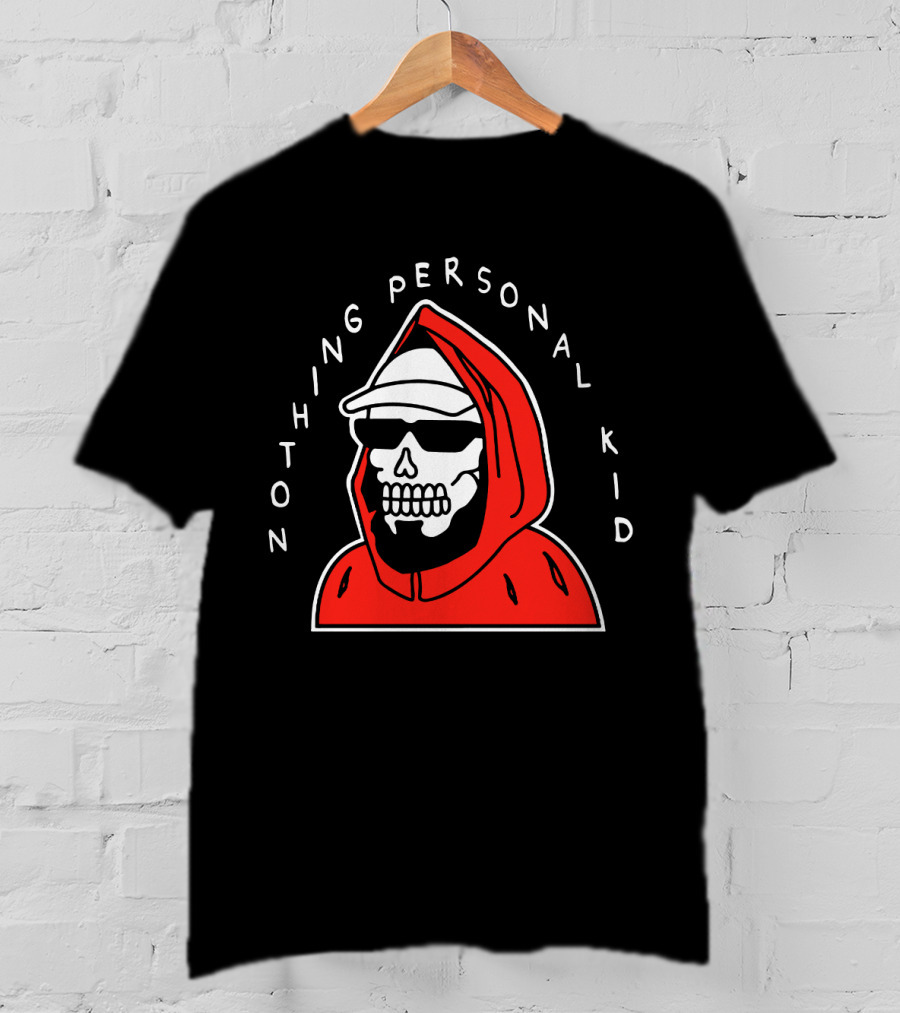 Pewdiepie Nothing Personal Kid Skeleton In Red T-Shirt