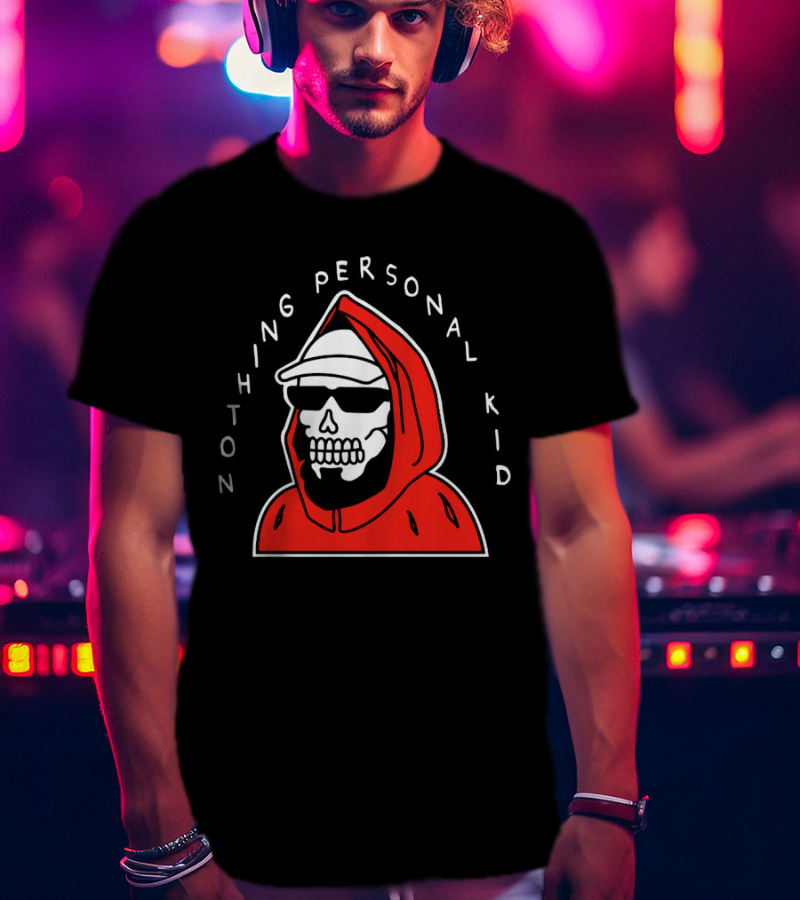 Pewdiepie Nothing Personal Kid Skeleton In Red T-Shirt