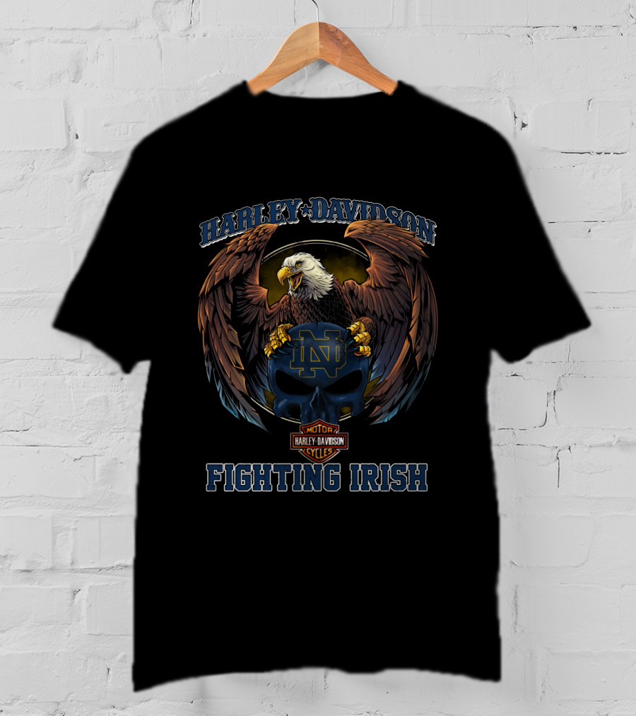 Harley Davidson Notre Dame Fighting Irish Vhaa 1125 Bald Eagle T-Shirt