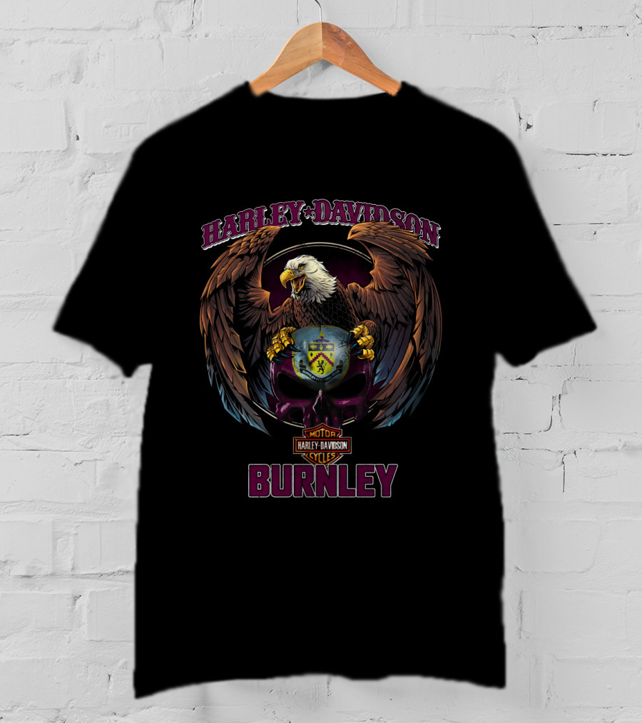 Harley Davidson Motor Cycles Burnley Eagle Crest T-Shirt