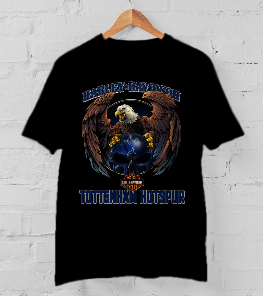 Harley Davidson Motor Cycles Eagle Tottenham Hotspur T-Shirt