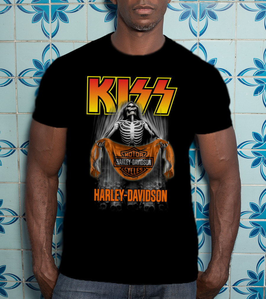 Kiss Harley Davidson Skeleton T-Shirt
