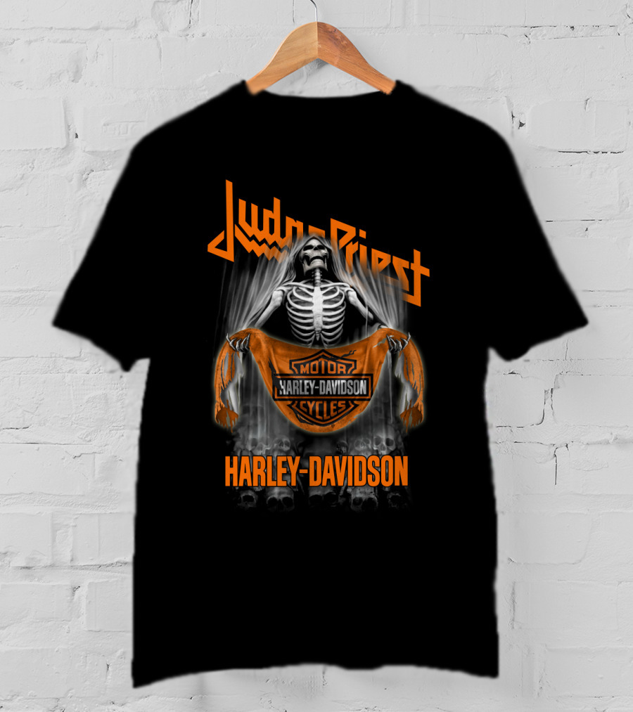 Judas Priest Harley Davidson Skeleton Motör Cycles T-Shirt