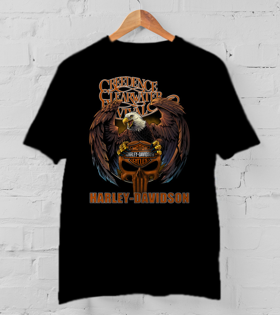 Creedence Clearwater Revival Harley Davidson Motorcycles Eagle T-Shirt