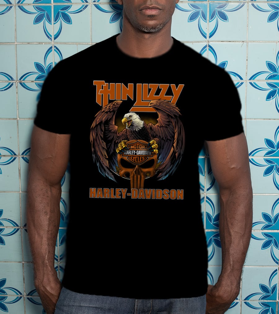 Thin Lizzy Harley Davidson Motorcycles Eagle T-Shirt