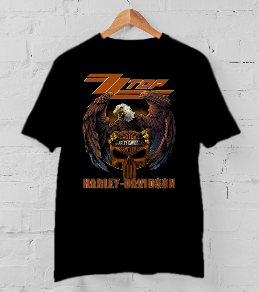 Zz Top Harley Davidson Motorcycles Eagle T-Shirt