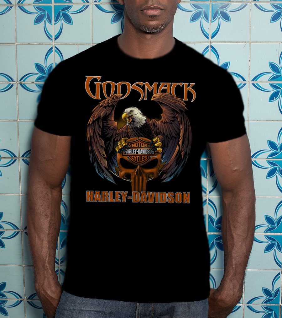 Godsmack Harley Davidson Eagle Skull T-Shirt